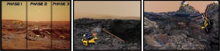 Роботы на Марсе. Примерно так будет выглядеть совместная работа роботов Spot на Марсе. Фото.