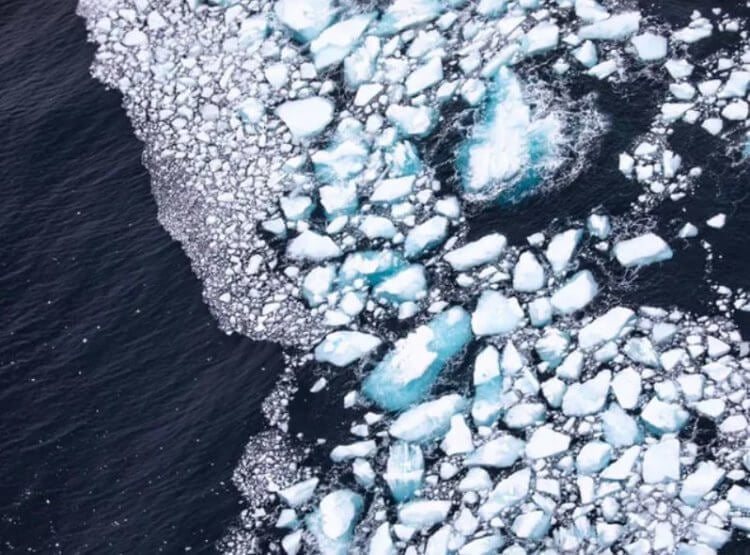 Как избежать катастрофы? Айсберг А68а окружен глыбами льда поменьше. Фото.