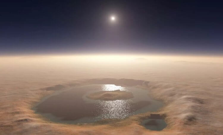 Откуда на Марсе вода? Возможно, миллиарды лет назад Марс выглядел так. Фото.