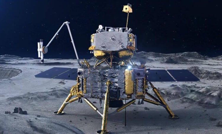 Как Китай доставит лунный грунт на Землю в рамках миссии «Чанъэ-5»? Аппарат «Чанъэ-5» уже начал добычу лунного грунта. Фото.