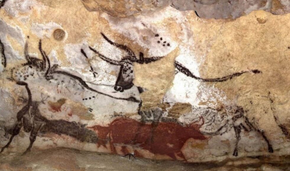 Рисунки на стенах пещеры Ласко. Фото.