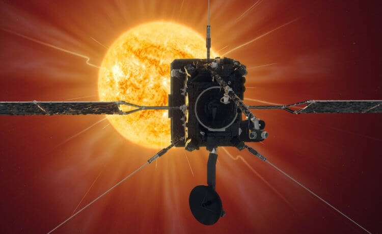 Первые фотографии Солнца. Аппарат Solar Orbiter у Солнца в представлении художника. Фото.
