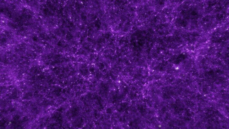 Сколько во Вселенной материи? Космическая паутина – это гигантское скопление галактик, соединенное между собой пустотами. Фото.