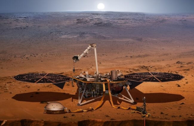 Марсоход InSight перестал бурить скважину на Марсе. Что произошло? Фото.