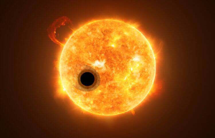 Обнаружена экзопланета, которая не должна существовать. WASP-107b в представлении художника. Температура на WASP-107b, вероятно, составляет около 1000°C. Фото.