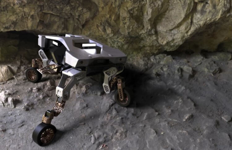 Робот-курьер от Hyundai. Робот Tiger в скалистой местности. Фото.