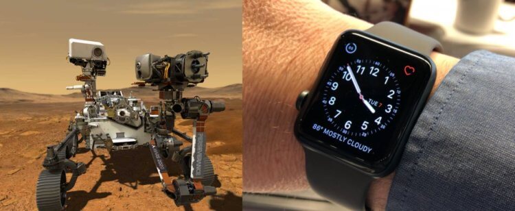 Характеристики марсохода Perseverance. Марсоход Perseverance слабее часов Apple Watch. Фото.
