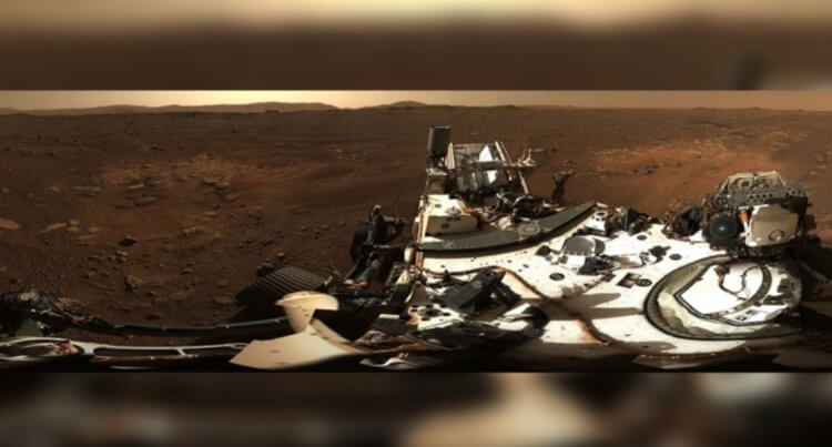 Панорама Марса от Perseverance. Панорамный снимок Марса, снятый на Perseverance. Фото.