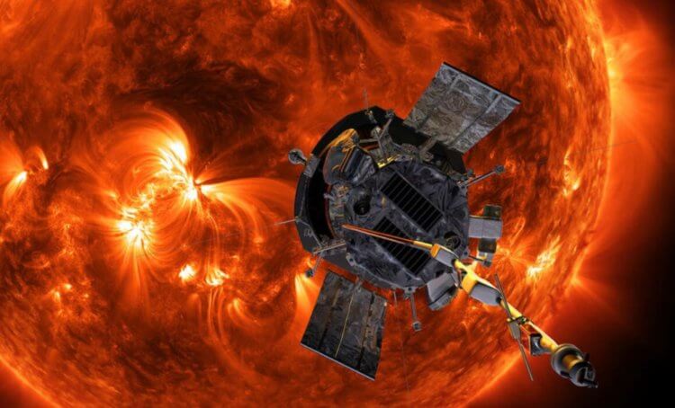 Для чего нужен зонд «Паркер»? Космический аппарат «Паркер» на фоне Солнца в представлении художника. Фото.