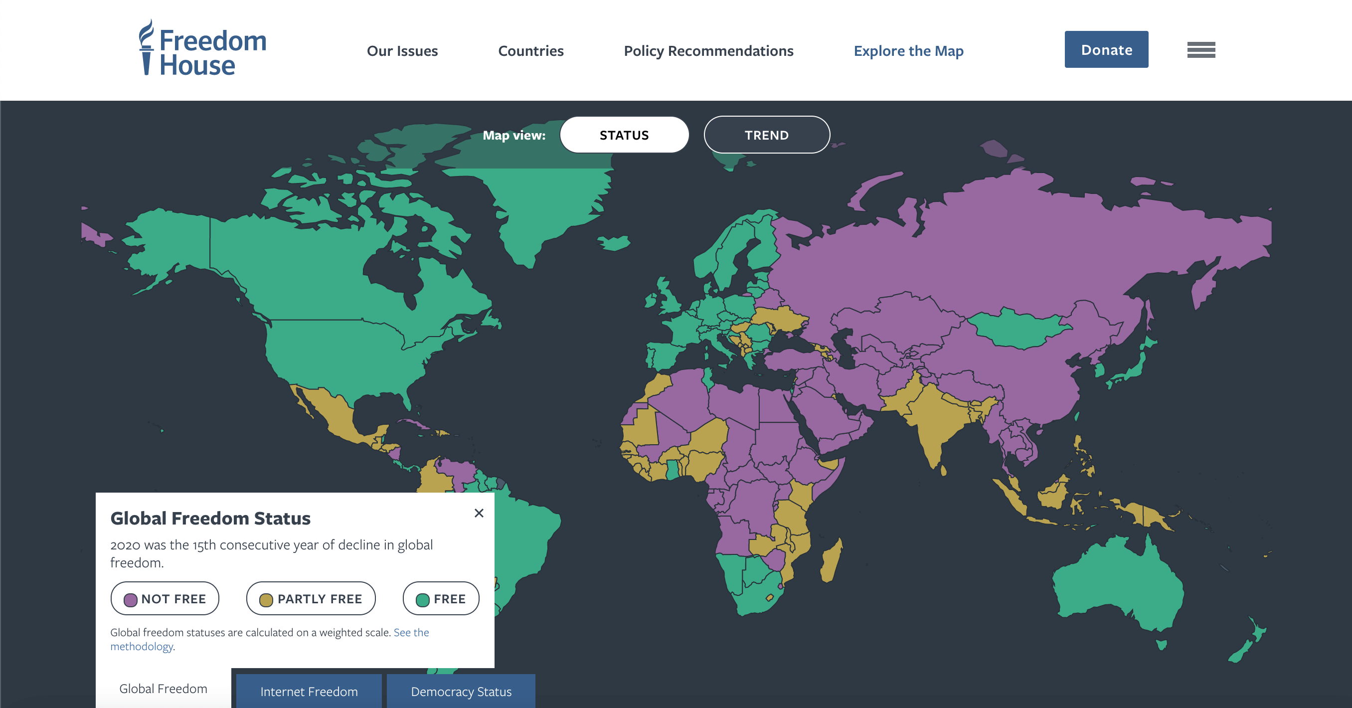 Фридом открыть карту. Freedom House 2020. Freedom House Map. Freedom House рейтинг стран. Карта Freedom для россиян.