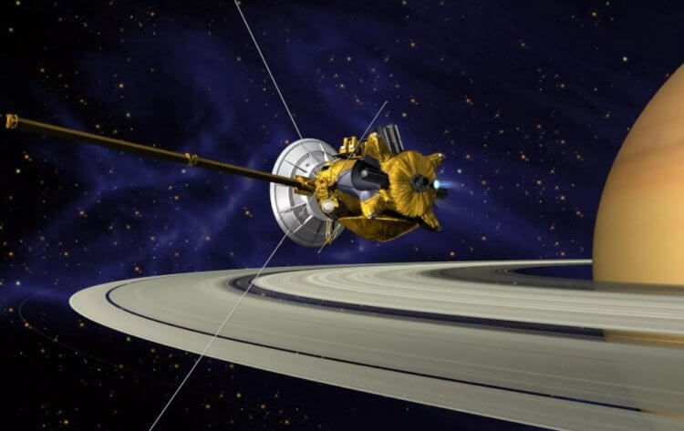 Изучение Титана аппаратом «Кассини». В конечном итоге аппарат «Кассини» сгорел в атмосфере Сатурна. Фото.