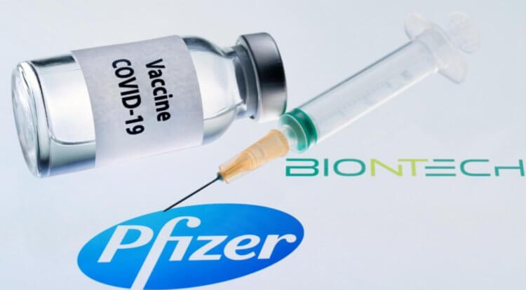 Вакцины от коронавируса. Вакцина Pfizer разработана совместно с компанией Biontech. Фото.