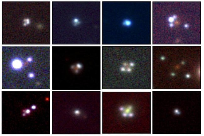 Обнаружены 12 странных квазаров или «крестов Эйнштейна». Фото.