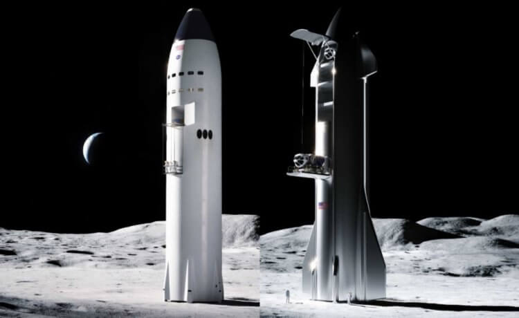 SpaceX официально отправит астронавтов NASA на Луну. Скорее всего, посадочный модуль от SpaceX будет выглядеть примерно так. Фото.