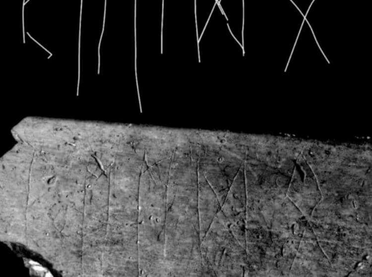 В Чехии найдена древняя кость с загадочными надписями. Что это такое? Коровья кость с древними рунами. Фото.