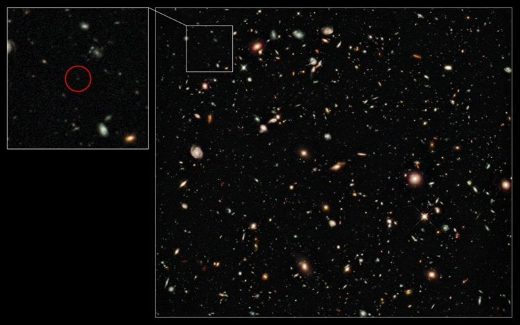 Границы Вселенной. Перед вами галактика, обнаруженная на краю Вселенной. Фото.