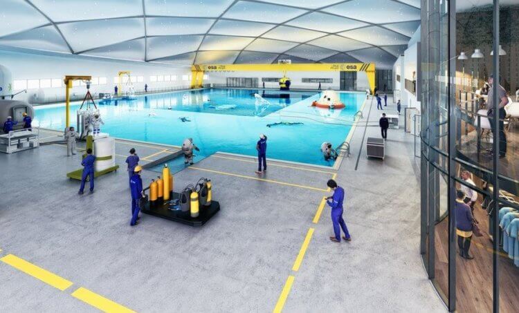Самый большой бассейн в мире. Процесс строительства самого глубокого бассейна Blue Abyss. Фото.