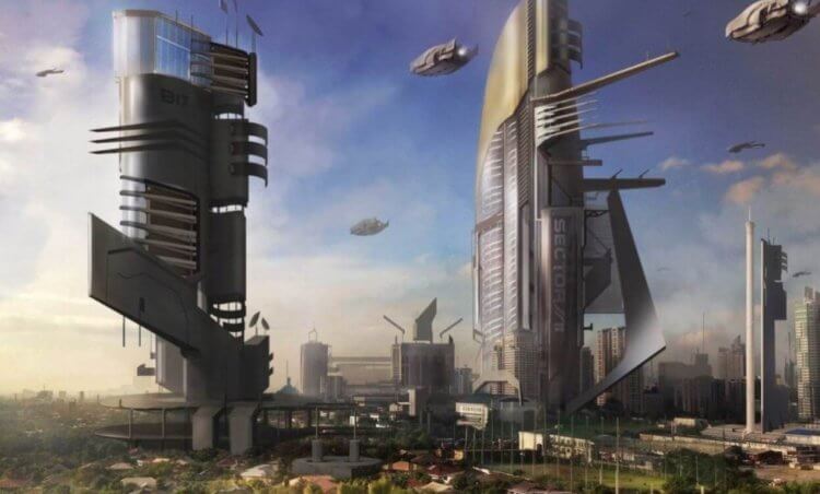 Какими будут города будущего? А может, в городах будущего автомобили будут летать? Фото.