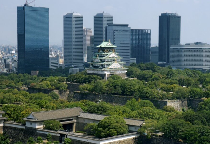 Осака, Япония. Вид на японскую Осаку. Осака, Япония. Вид на японскую Осаку. Фото.