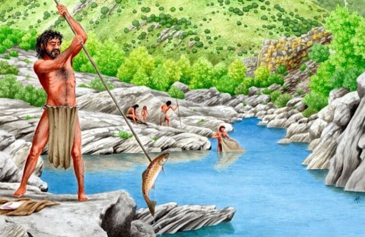 Когда и как древние люди начали рыбачить? Древние рыболовы в представлении художника. Фото.
