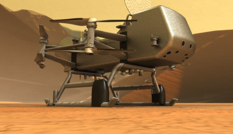 Космический вертолет Dragonfly. Модель летательного аппарата Dragonfly. Фото.
