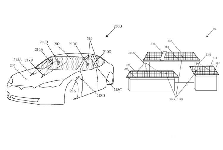 Зачем Tesla хочет использовать лазерные дворники. Система импульсной лазерной очистки изображена на патентных чертежах в виде дворников. Фото.