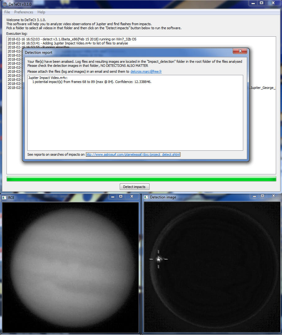 Открытие астронома-любителя. Окно программы DeTeCt. Открытие астронома-любителя. Окно программы DeTeCt. Фото.