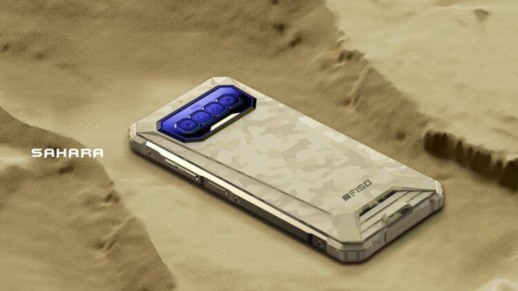 Защищённый смартфон с хорошей камерой. Бывает и вот такая версия в цвете «Сахара». Фото.