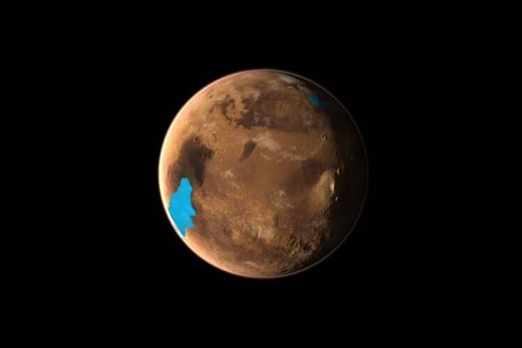 Новые подробности о структуре Марса. Примерный внешний вид Марса в гесперийский период. Фото.