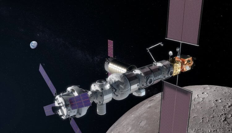 Стоимость полета на Луну. Окололунная станция Gateway будет выглядеть примерно так. Фото.