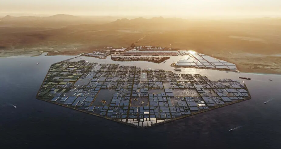 Внешний вид города Оксагон, который будет построен в Саудовской Аравии. Фото.