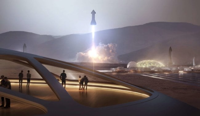 SpaceX опубликовала план постройки человеческой колонии на Марсе. Фото.