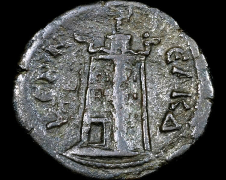 Как был разрушен александрийский маяк. Римская монета с изображением александрийского маяка. Фото.
