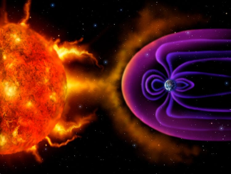 Что такое магнитосфера и зачем она нужна. Магнитосфера защищает Землю от заряженных Солнечных частиц. Фото.