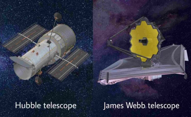 Чем «Хаббл» лучше «Джеймса Уэбба»? Телескопы «Хаббл» и «Джеймс Уэбб». Фото.