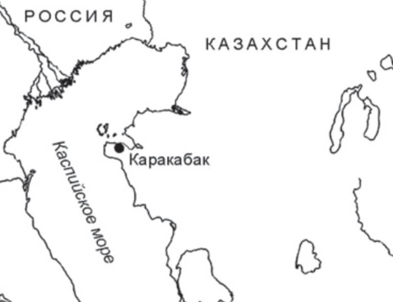 Царское погребение в Казахстане. Расположение городища Каракабак. Фото.