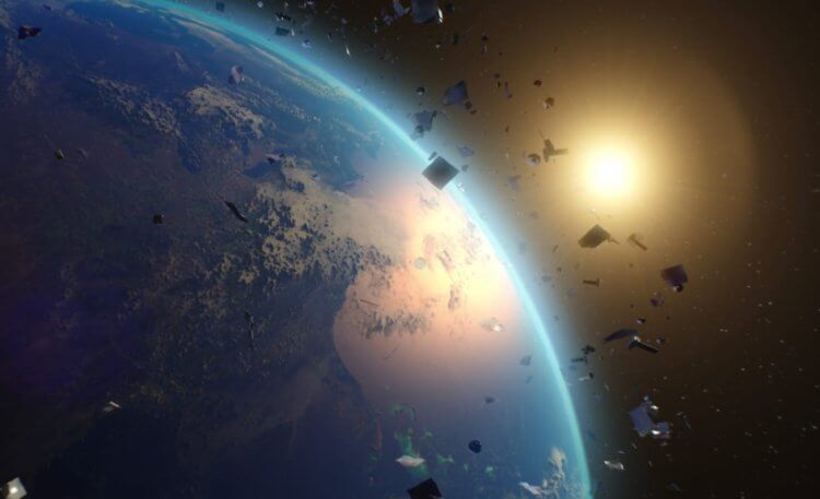 Сколько космического мусора на орбите Земли? Количество частиц космического мусора меньше 1 миллиметра сосчитать невозможно. Фото.