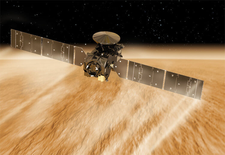 Под поверхностью Марса находится лед? Марсианский зонд TGO, обнаруживший воду под слоем грунта. Фото.