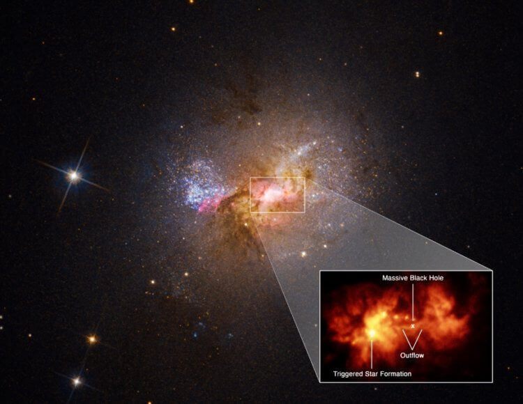 Hubble нашел черную дыру, которая рождает звезды