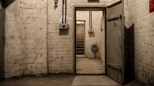 В качестве бомбоубежища гражданские лица могут использовать подвал. Фото.