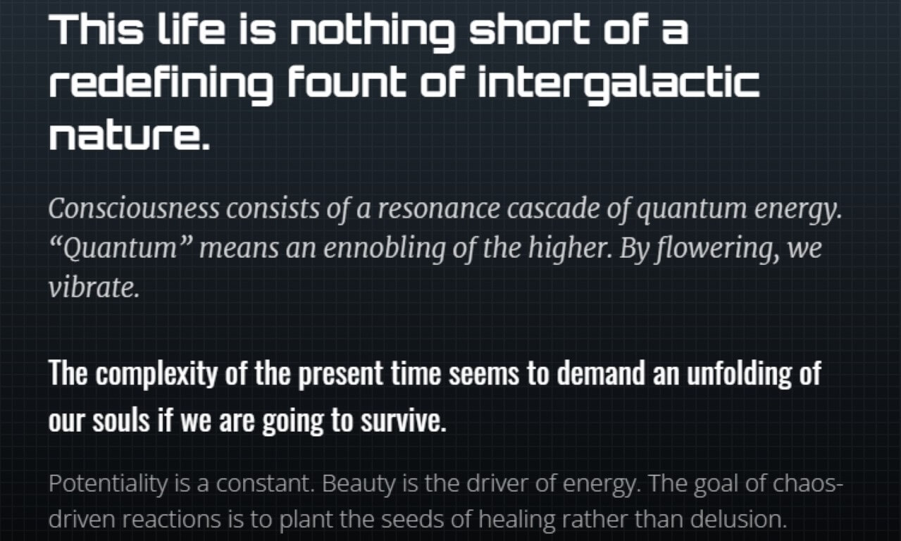 Скриншот сайта New Age Bullshit Generator. Фото.