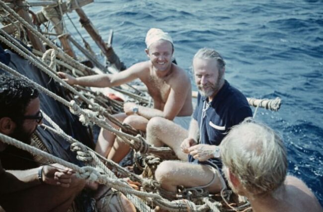 Юрий Сенкевич и Тур Хейердал. Фото.