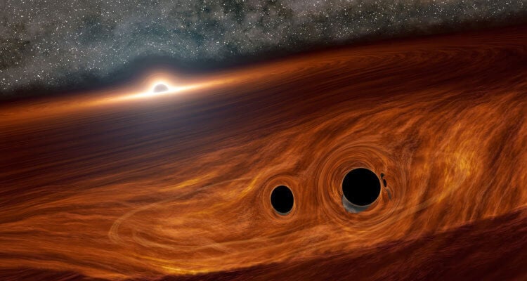 Физика черных дыр. Черная дыра – область в пространстве-времени, гравитационное притяжение которой настолько велико, что даже фотоны не света не могут ее покинуть. Фото.