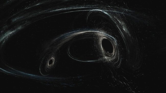 Что странного в столкновении нескольких черных дыр? И причем тут гравитационные волны? Фото.