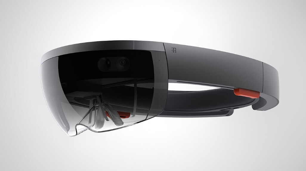 Гарнитура смешанной реальности HoloLens. Фото.