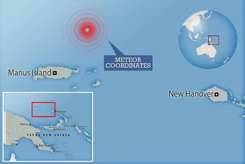 Примерное место падения горящего шара. Фото.