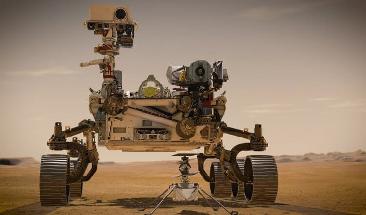 Марсоход Perseverance записал звуки Марса и рассказал о свойствах его атмосферы. Марсоход Perseverance и вертолет Ingenuity. Фото.