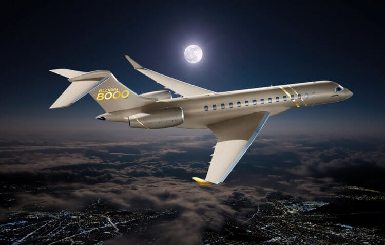 Частный самолет, разгоняющийся до 1152 км/ч: миф или реальность? Новый Bombardier Global 8000 — самый быстрый бизнес-джет в мире. Фото.