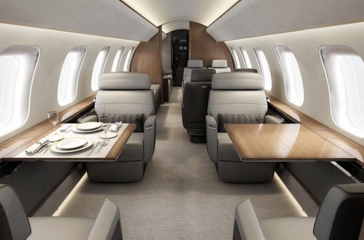 Что есть внутри частных самолетов? Салон Bombardier Global 8000. Фото.