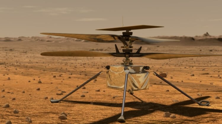 Переживет ли вертолет Ingenuity холодную зиму на Марсе? На Марсе скоро начнется холодная зима, и вертолету Ingenuity надо ее как-то пережить. Фото.